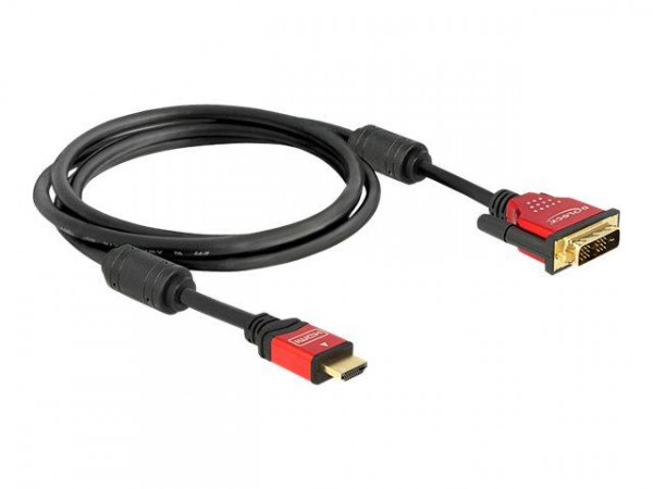 HDMI Kabel Delock HDMI A -> DVI(18+1) St/St 2.00m Premium
