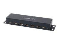 LogiLink USB-HUB 7-Port metall LED-Anzeige m. Netzteil