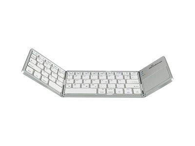 MediaRange Tastatur Wireless 63 Ta. faltbar Toch. DE silber