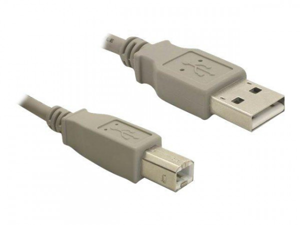 USB Kabel Delock A -> B St/St 1.80m grau
