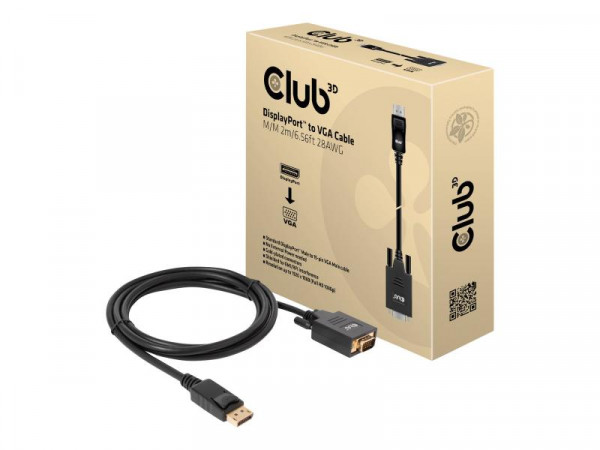 Club3D Kabel DisplayPort > VGA St/St 2m retail