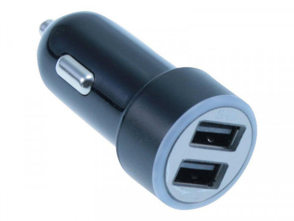 MediaRange Kfz-Ladegerät 2 USB Ausgänge 3.4A schwarz/silber