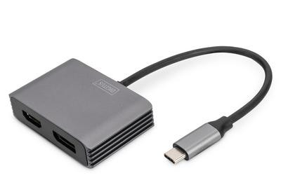 DIGITUS Adapter USB-C St. -> HDMI Bu. / DP Bu. 4K/30Hz 20cm