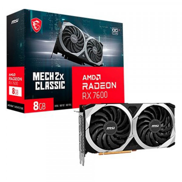 MSI Radeon RX7600 MECH 2X Classic OC 8GB GDDR6 HDMI DVI DP