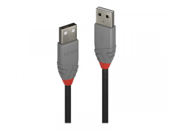 Lindy USB 2.0 Kabel Typ A/A Anthra Line M/M 1m