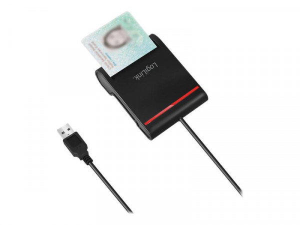 Logilink USB 2.0-Kartenleser, für Smart-ID, schwarz