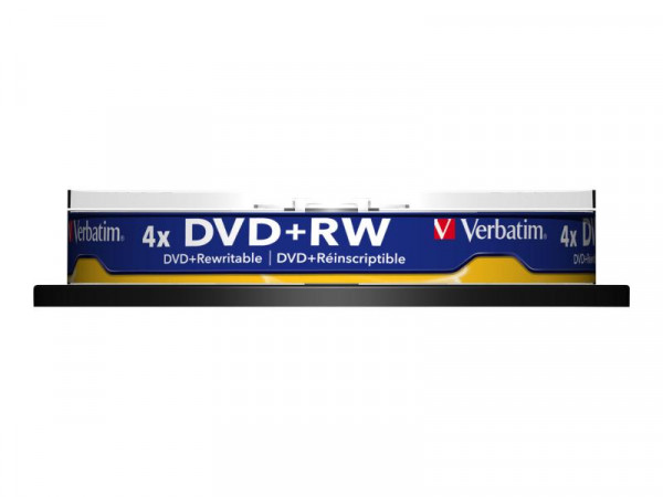 DVD+RW 4,7GB Verbatim 10pcs Spindel 4x Matt Silver